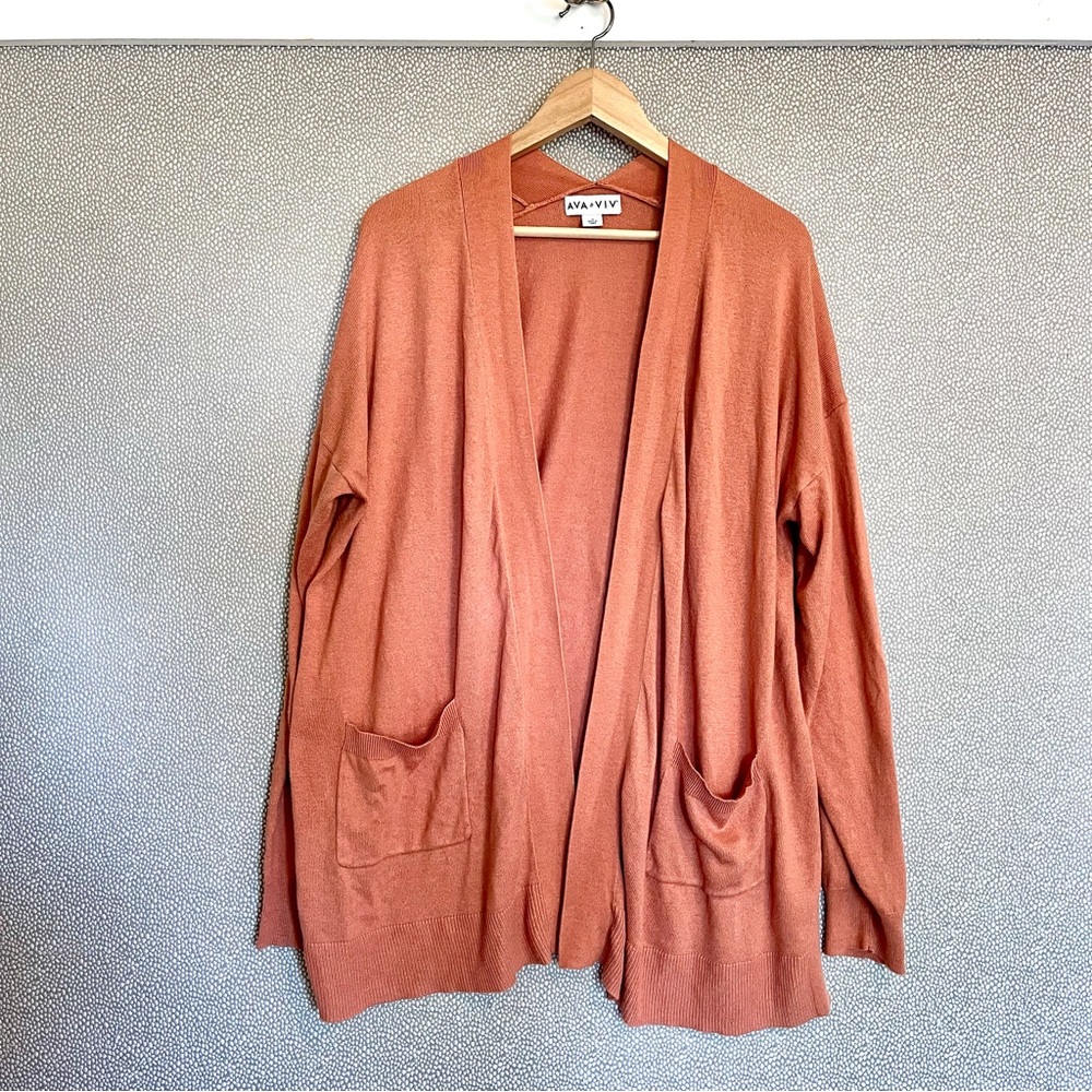 🆑 1X Ava & Viv Open Front Cardigan